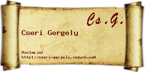 Cseri Gergely névjegykártya